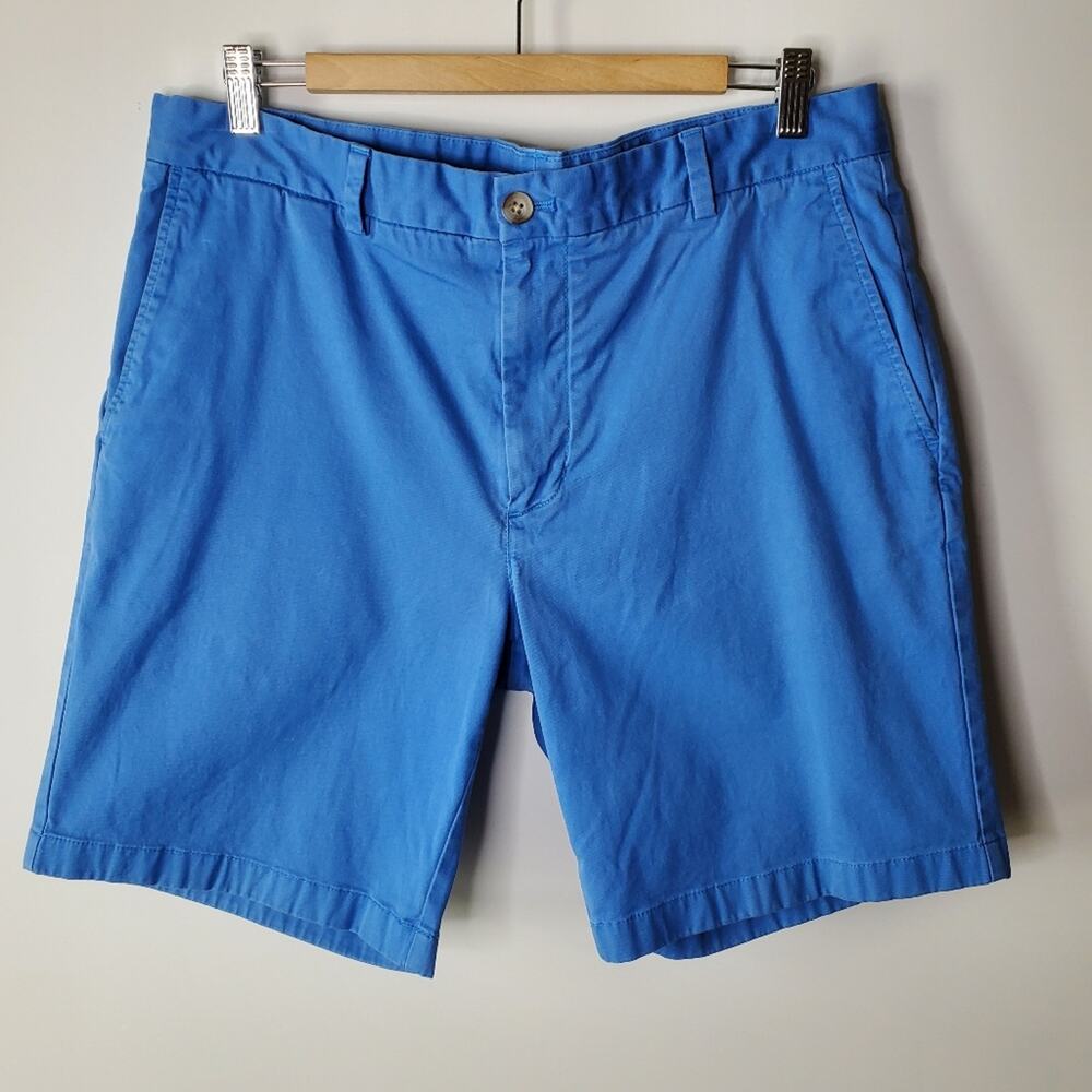 Vineyard Vines Breaker Shorts Bright Blue flat front casual shorts 9" Inseam - Picture 2 of 11